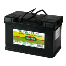 Battery, maintenance free 12V - 74 Ah
